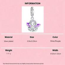 镀银热气球系列飞行家庭吊坠球，适合手链DIY女士饰品 - 銀色 - 查看 14