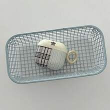 韩版格子星星挂环耳机保护套，兼容 Pro 2，可爱简约 Apple 4 新款半代耳机保护套（女士款） - 乳白色 - 查看 3