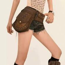 1pc Unisex Retro Fashion Waist Bag, Multi-Functional ID & Phone Pouch, Fabric Crossbody Chest Bag, Suitable For Daily Use - Multicolor - View 5