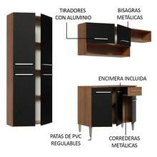 Cocina Integral Completa Modular Madesa Emilly 229cm Color Marrón/Negro - Marrón y Negro - Ver 5