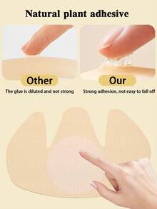 2/4pcs Plus Size Invisible Lift Adhesive Breast Petals, Instant Bust Enhancement Bra Tape Suitable For Backless Evening Gowns And Wedding Dresses, Strong Sweat-Proof Invisible Nipple Covers For Busty Women, Comfortable Strapless Adhesive Bra Suitable For Parties And Nights Out - Multicolor - View 6