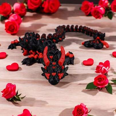 3D Printed Dragon | PLA Material, Dreamlike Aquarium Decor, Unique Couples Gift, Valentine's Day Gift, Indoor/Outdoor Use, Bedroom Desk Decoration, Dragon Ornament