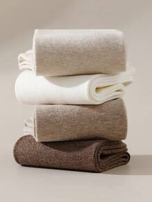 1/5 双装 女士纯色舒适柔软透气休闲百搭短袜 - 彩色 - 查看 3