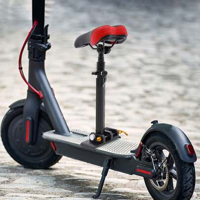 SHIOUCY Universal Scooter Seat Cushion, Aluminum Alloy Rod + Adjustable Saddle Height