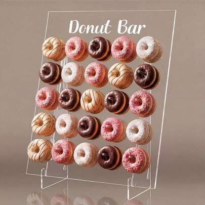 Supporto espositore trasparente per ciambelle - Adatto per tavolo dei dolci, esposizione di ciambelle per feste, supporto per ciambelle, dispositivo di esposizione per ciambelle, supporto espositivo per bagel, supporto per bagel per feste