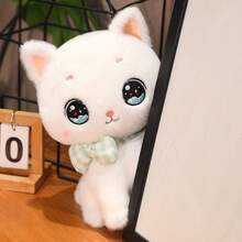 可爱卡通听话猫咪毛绒玩具，大眼睛小猫玩偶，儿童卧室寝具伴侣毛绒玩具枕头，儿童节/生日礼物（女孩） - 30公分 - 查看 3