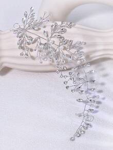 1pc Minimalist Crystal Bridal Waist Belt, Handmade Women's Fashion Waist Sash Suitable For Evening Gowns, Wedding Dresses - Multicolor - View 10