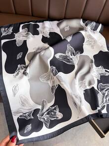 1 pieza Pañuelo de seda con estampado retro elegante y ligero para mujer, estilo bohemio casual, pañuelo/chal delgado y cómodo para dama, adecuado para uso diario y salidas en primavera/verano - Multicolor - Ver 2