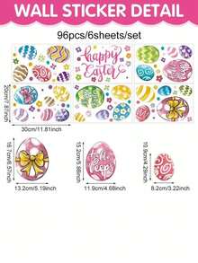 1pc Easter Window Cling Sticker, PVC Rabbit Animal Holiday Room Glass ...