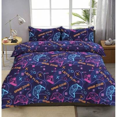 Gamer Printed Duvet Cover Set Easy Care Bed Linen Soft Quilt Covers Sets Reversible Bedding Sets With Pillowcases Xmas Festive Kids And Adults Bed Sets NZ