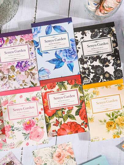 100pcs/Bag Scrapbook Paper,Creative Retro Delicate Floral Theme,Scrapbook Supplies,Decorative Notebook Photo Frame Phone Case Background Paper Garbage Magazine DIY Packaging Paper Back To School