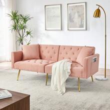 Sofa Bed Mattress - Pink + Velvet - View 2