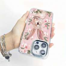 Estuche para teléfono con estampado floral de conejito Compatible con estuches para teléfonos   17  17 Pro  16 Pro Max  15 Pro Max  14 y  13 Hecho de material TPU duradero, resistente a caídas y elegante Un regalo perfecto para familiares, amigos y seres queridos y un excelente regalo para cumpleaños, San Valentín y Año Nuevo. - transparente - Ver 6