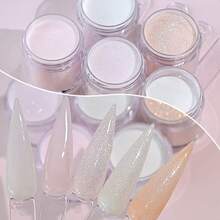5件套裸色亚克力粉套装，高光泽裸色亚克力粉，美甲DIY设计，亚克力美甲3D雕塑，法式美甲延长和美甲艺术，专业聚合物3D亚克力美甲套装，礼品亚克力按压式美甲 - 彩色 - 查看 4