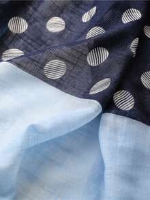 1条女士时尚优雅波点图案浅蓝色轻薄流苏围巾，适合约会、日常穿着、派对、旅行、海滩、郊游等场合。 - 彩色 - 查看 7