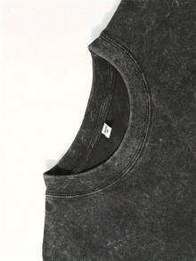 Men's Washed T-Shirt - Anime Y2K Print, INS American Retro Style, Unique,  And Loose Fit Rüfüs Du Sol Logo And Artwork Vintage T Shirts Graphic T Shirts 100 Percent Cotton - 黑色 - 查看 3