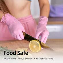 100pc Disposable Nitrile Latex Free Tattto Nail Hair Salon Cleaning Gloves - cherry Blossom - 查看 4