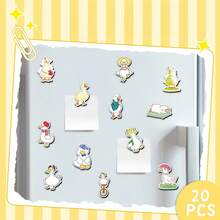 20pcs Cartoon Duck Shaped Strong Fridge Magnets, Cute Whiteboard Magnets Suitable For Office, Classroom, Cabinet And Dishwasher - 20 Slices Of Duck - R17 - View 1