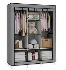 Perchero DE PIE 2 NIVEL para Ropa, Organizador de Metal para Ropa, Rack Ropa Perchero De Piso Organizador Closet, Para Colgar Sombreros zapatos Cajas de Almacenamiento BolsosCloset Ropero Rack Armable Guardaropa Recamara Organización Color Gris Claro - Multicolor - Ver 1