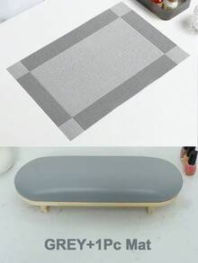 1个舒适美甲手垫，皮革桌面手枕，适用于美甲沙龙、美甲护理，无异味美甲护理配件，适合沙龙或家庭使用，舒适美甲护理 | 时尚美甲枕 | 金色底座，美甲艺术配件 - 彩色 - 查看 15