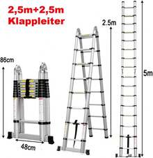 Escaleras y accesorios - 2,5 m + 2,5 m - Aluminio - Ver 2
