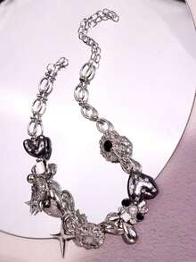 1 chiếc vòng cổ phong cách Punk công nghiệp cổ điển với mặt dây chuyền hình trái tim, hoa và ngôi sao, thích hợp cho phụ nữ tham dự các bữa tiệc, lễ hội âm nhạc và các sự kiện Ngày Valentine. - Nhiều màu - Xem 5