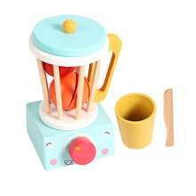 儿童木制角色扮演烤面包机搅拌机咖啡机榨汁机厨房工具套装益智过家家玩具 - 彩色 - 查看 6