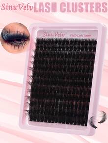 180片蓬松睫毛簇，5D浓密纤长12-24mm分段式睫毛，精致仿貂毛D卷睫毛簇，200D单根假睫毛 - D - 查看 2