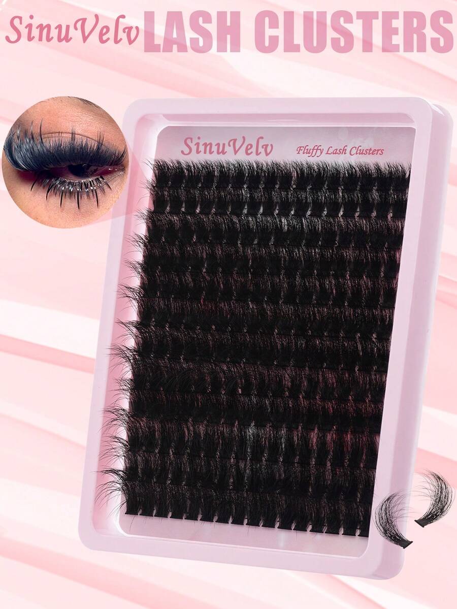 180片蓬松睫毛簇，5D浓密纤长12-24mm分段式睫毛，精致仿貂毛D卷睫毛簇，200D单根假睫毛