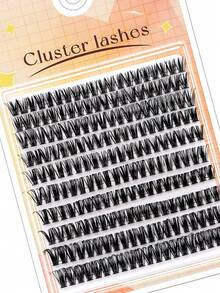 200片自然卷翘、浓密柔软轻盈的C型假睫毛，长度10-16毫米混合，包含睫毛嫁接胶水、睫毛镊子、睫毛刷，方便佩戴，易于粘贴，DIY睫毛嫁接，睫毛延长，假睫毛延长 - 黑色 - 查看 3