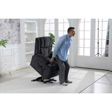 Recliner Parts - Dark Gray + Velvet + Bedroom - View 6