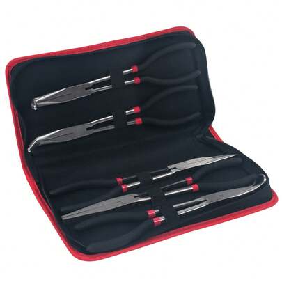 KING 5pcs 11 Long Needle Nose Pliers Set  Extended Reach Tools With Pouch 657807191501|