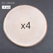 Rustic Natural Wood Slices With Bark, Round Wooden Disc Set For Table Decoration, 2PC / 4PC, Multiple Sizes - A - View 11