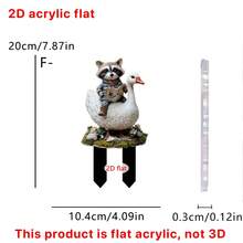 2D亚克力童话花园插牌，森林动物和蘑菇图案，户外草坪和庭院装饰，耐候迷你花园摆件，春夏礼物，7件套 - G - 查看 7