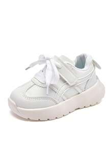 1 đôi giày thể thao cổ thấp unisex mới, chống mài mòn và chống trượt, giày chạy bộ cho trẻ em, giày casual thời trang đa năng cho học sinh, phù hợp cho mọi mùa. - Màu be - Xem 6
