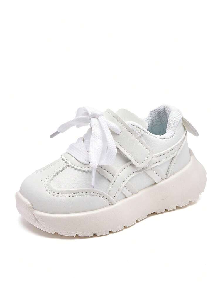 1 đôi giày thể thao cổ thấp unisex mới, chống mài mòn và chống trượt, giày chạy bộ cho trẻ em, giày casual thời trang đa năng cho học sinh, phù hợp cho mọi mùa. - Màu be - Xem 6