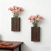 1 chậu hoa gỗ mộc mạc treo tường, giỏ hoa trang trí tường, giỏ hoa giả treo, giá đỡ hoa, chậu cây trang trí trong nhà, thích hợp cho trong nhà, phòng khách, nhà bếp, phòng ăn, quán cà phê. - 1 chậu hoa treo tường - Xem 9