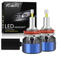 TOAUTO 2 bóng đèn pha LED ô tô 3D 360 H7 200W 40000LM Canbus H1 H11, đèn sương mù, 9 đèn LED cắm là chạy, 6000K - A - Xem 13