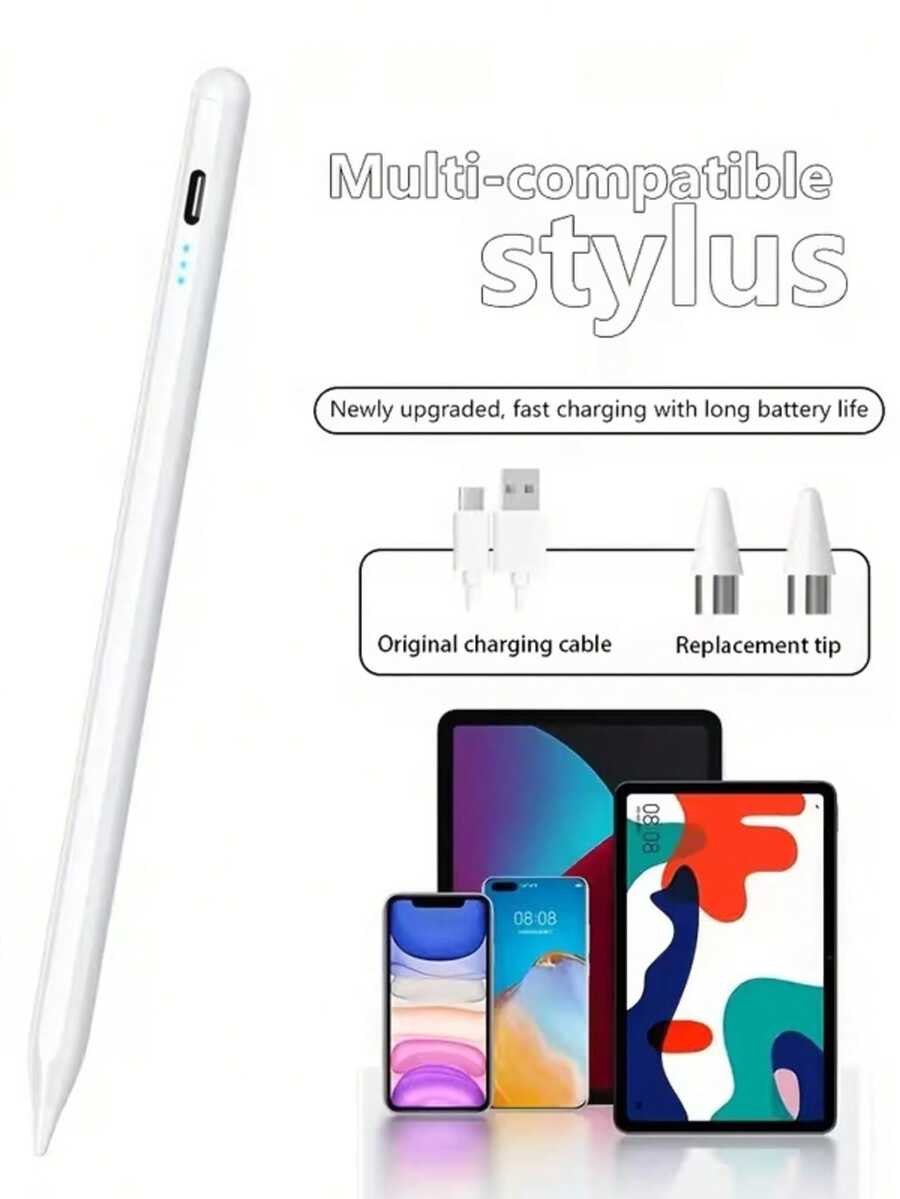 Apple Pencil Compatible Fast Charging Stylus Pen - High Precision Capacitive Stylus Pen Compatible With IPad/Android/Microsoft Tablets, Includes Replacement Nibs And Charging Cable Gifts For Mother, Family, Friends, Kids, Birthday, Holiday - Multicolor - View 1