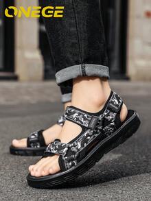 1 Pair Men's Outdoor Beach Sandals, Non-Slip Casual Shoes - Black - View 11