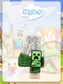 Minecraft 我的世界新款超级闪亮生日蛋糕插件数字蜡烛 0-9岁 小硬汉创意手工蜡烛生日蛋糕装饰成人派对儿童一周岁生日蛋糕装饰套装绿色 - 彩色 - 查看 5