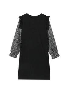 New Patchwork 2 In 1 Ruffle Collar Dress, Random Fabric Pieces Black - Black - View 3