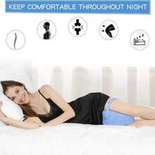 Memory Cotton Leg Pillow For Side Sleepers - Hollow Heart Design Pregnancy & Sciatica Relief Pillow - Orthopedic Support For Hips, Back & Knees - Bed & Sofa Use - 藍色 - 查看 5