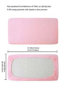 1pc Velvet Baby Crib Mattress Cover, Unisex For Boys And Girls, Fits Standard Crib, Mini Crib, Toddler Bed - Baby Pink - View 3