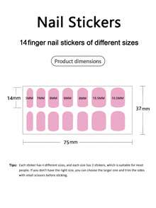 56pcs Summer Nail Stickers Set, Cute Cartoon Self-Adhesive Full Cover Nail Stickers - Floral, Star, Plaid, Cloud, Starfish, Shell, Dolphin, Whale, Beach Wave Nail Art Decals, DIY Home Manicure Gift, Suitable For Short Nails, Girls Nail Salon - Multicolor - View 6