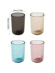 1个极简漱口杯，创意透明杯，情侣牙刷杯，加厚家用杯，麦秸杯，塑料漱口杯，漱口水杯，现代彩色杯，INS风杯，300毫升 - 多色 - 查看 4