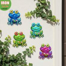 Decoração de Parede Externa Vibrante de Metal em Formato de Sapo, Escultura Externa Resistente à Ferrugem de 6 Polegadas com Ganchos Sem Ferramentas para Jardim Externo, Pátio, Cerca e Varanda - Presente Perfeito para Inauguração da Casa, Dia das Mães, Família e Amigos - Estilo A - Visão 8