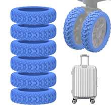8pcs Cubiertas de Ruedas de Equipaje de Goma Duraderas - Protectores Silenciosos para Reparación de Neumáticos para Ruedas de Maletas, Colores Surtidos (Azul, Naranja, Púrpura, Amarillo, Negro), Cubiertas de Ruedas Silenciosas| Cubierta de Superficie Texturizada| Fundas de caucho sintético - Azul - Ver 13