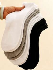 1/5/10/15/20 Paar zufällige Damen einfarbige retro minimalistische Knöchelsocken - Verschiedenfarbig - Übersicht 2