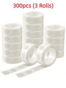 100/300/500pcs Transparent Glue Dots (100pcs/Roll), Removable Double-Sided Glue Dots Tape, 12mm Diameter, For Scrapbooking, Party, Wedding, Balloon Decoration, Suitable For Home Use - Clear - View 12